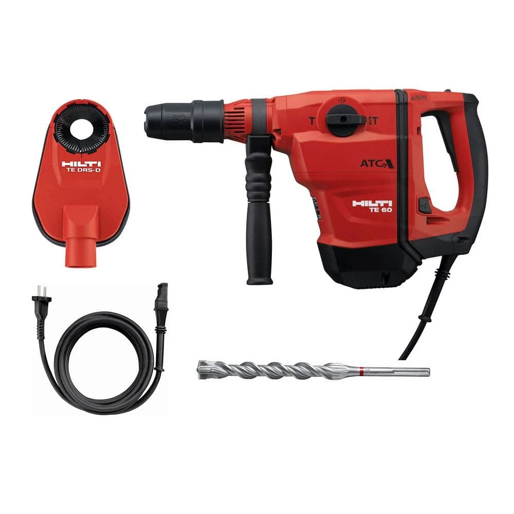 Hilti 120-Volt 13 Amp TE 60 Corded AVR/ATC Rotary Hammer w/Active Torque Control TE-YX 7/8 in. x 13 in. Drill Bit and Cord 3 Hilti 120-Volt 13 Amp TE 60 Corded AVR/ATC Rotary Hammer w/Active Torque Control TE-YX 7/8 in. x 13 in. Drill Bit and Cord