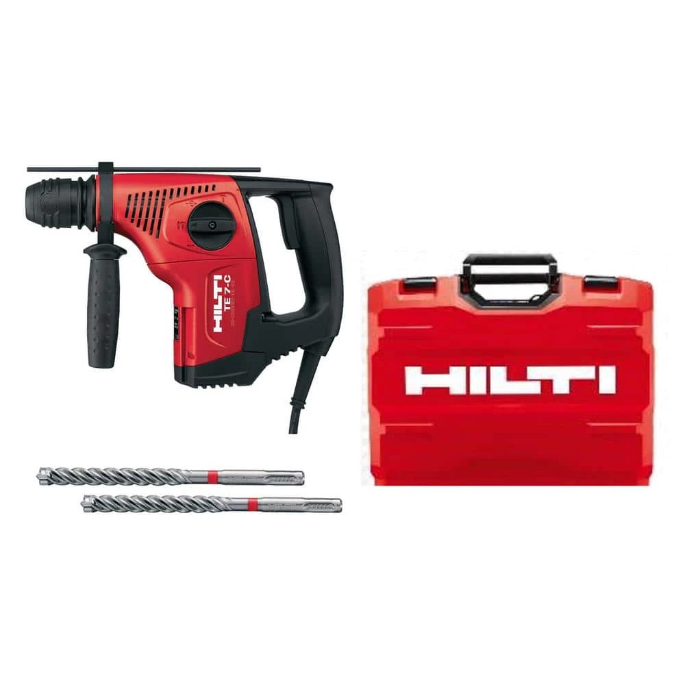 Hilti 120-Volt SDS-Plus TE 7-C Corded Rotary Hammer Drill Kit with 2 TE-CX Hammer Drill Bits 3 Hilti 120-Volt SDS-Plus TE 7-C Corded Rotary Hammer Drill Kit with 2 TE-CX Hammer Drill Bits