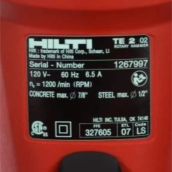 Hilti TE 2 120-Volt SDS-Plus Hammer Drill Kit -Hilti Sales Store hilti hammer drills 3497788 4f 1000