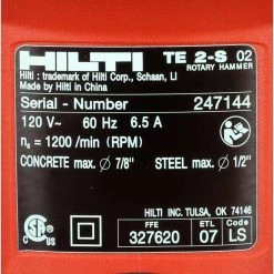 Hilti TE 2-S 120-Volt SDS-Plus Hammer Drill Kit -Hilti Sales Store hilti hammer drills 3497790 4f 1000
