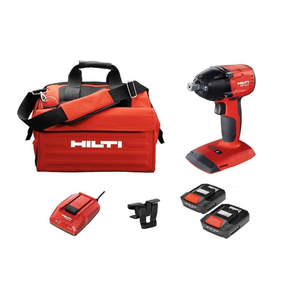 Hilti SIW 22-Volt Lithium-Ion 3/8 in. Cordless Brushless Compact Impact Wrench Kit with 2.6 Li-Ion Batteries, Charger and Bag 3 Hilti SIW 22-Volt Lithium-Ion 3/8 in. Cordless Brushless Compact Impact Wrench Kit with 2.6 Li-Ion Batteries, Charger and Bag