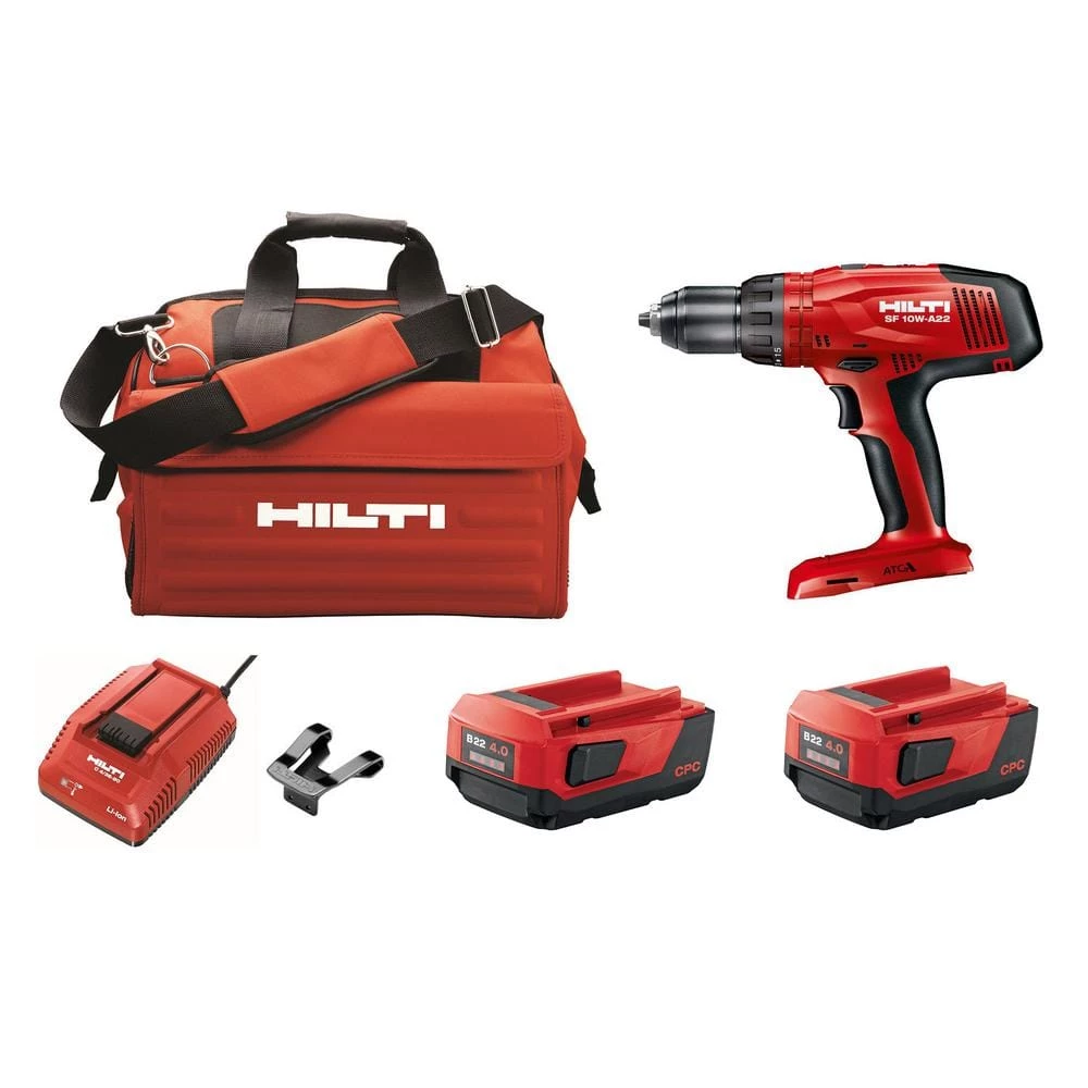 Hilti 22-Volt Lithium-Ion Cordless Drill Driver Kit with Two 4.0 Ah Batteries, Charger Belt Clip and Bag 3 Hilti 22-Volt Lithium-Ion Cordless Drill Driver Kit with Two 4.0 Ah Batteries, Charger Belt Clip and Bag
