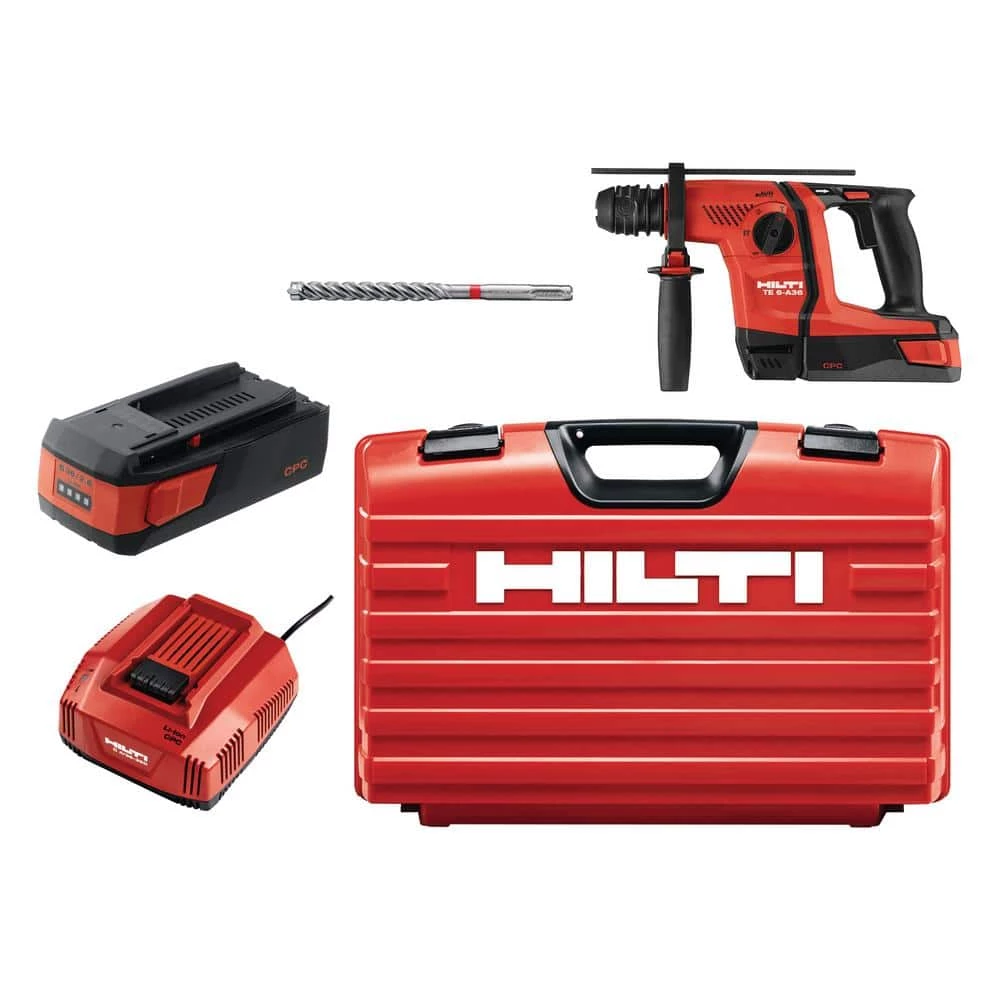 Hilti 36-Volt Lithium-Ion 1/2 in. SDS Plus Cordless Rotary Hammer TE 6-A36 Compact Kit 3 Hilti 36-Volt Lithium-Ion 1/2 in. SDS Plus Cordless Rotary Hammer TE 6-A36 Compact Kit