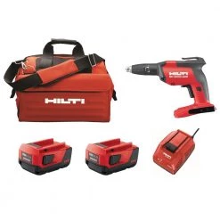Hilti 22-Volt Cordless Brushless SD 5000 Drywall Screwdriver Kit with Charger, (2) 4 Ah Batteries Pack, Bit, and Bag