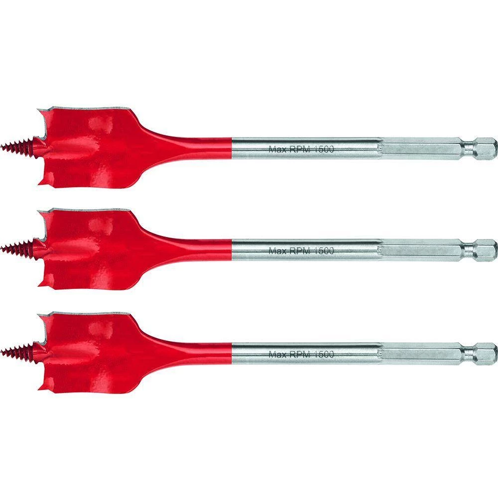 Hilti 1/4 in. x 6 in. High Speed Wood Spade Bits (3-Piece) 3 Hilti 1/4 in. x 6 in. High Speed Wood Spade Bits (3-Piece)