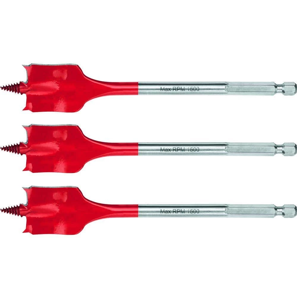 Hilti 1/2 in. x 6 in. High Speed Wood Spade Bits (3-Piece) 3 Hilti 1/2 in. x 6 in. High Speed Wood Spade Bits (3-Piece)
